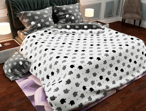 Сімейний набір постільної білизни із Бязі "Gold" №157440AB Черешенка™