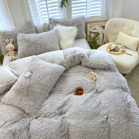 Евро-макси набор постельного белья 200*230 Плюш Травка №EL-05 Черешенка™