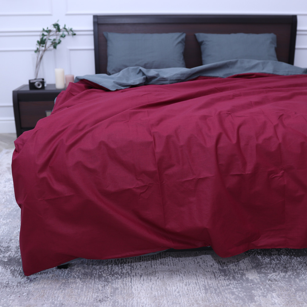 Полуторний набір однотонної постільної білизни 150*220 із Бязі "Gold" №1515621AB Черешенка™