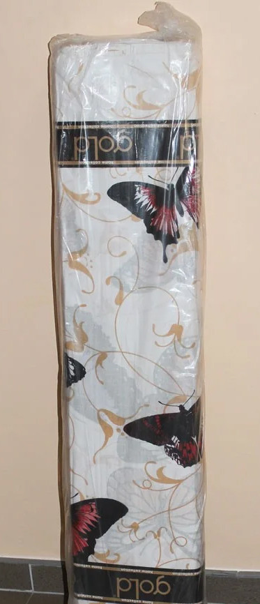 Тканина для постільної білизни Бязь "Gold" Lux "Метелики (великий, молочний)" GL2942