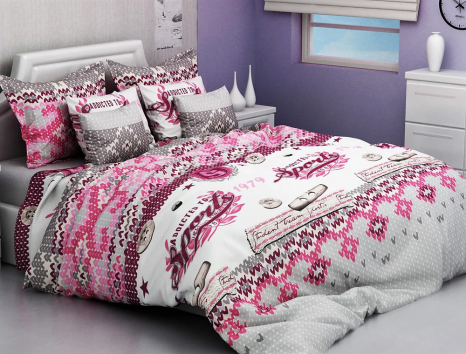 Ткань для постельного белья Бязь "Gold" Lux GL2078pink