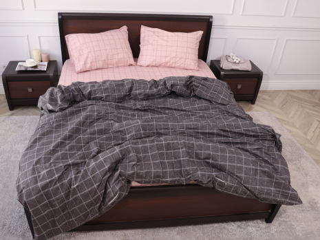 Полуторний набір постільної білизни 150*220 із Сатину №44332AB Черешенка™