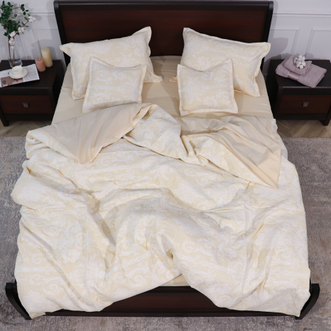 Євро-максі набір постільної білизни 200*230 із Мусліну №600-01 Черешенка™