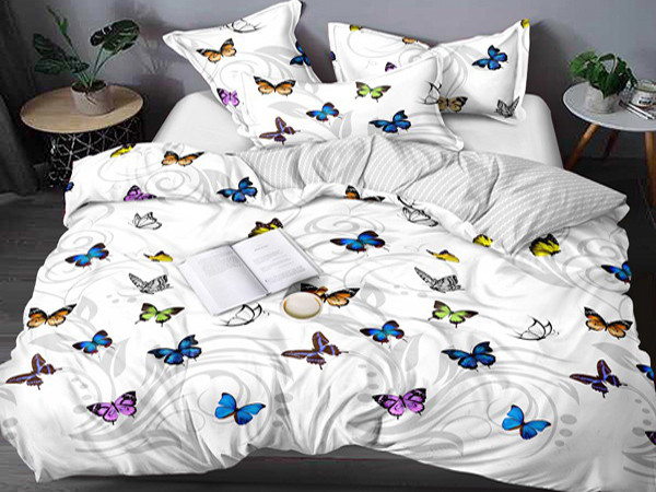 Євро-максі набір постільної білизни 200*220 із Бязі "Gold" з простирадлом на резинці №144496AB Черешенька™