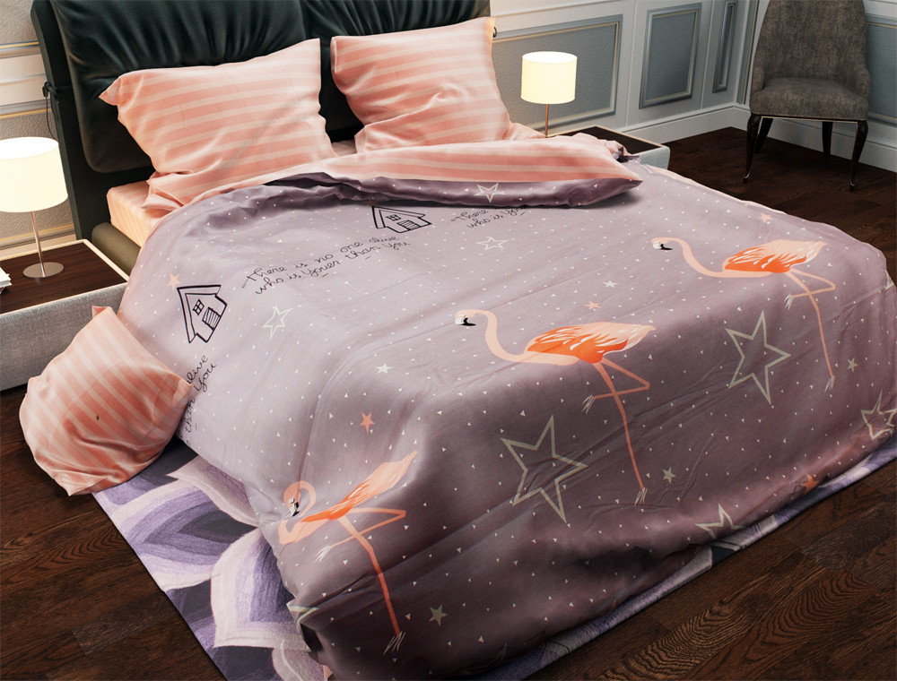 Полуторний набір постільної білизни 150*220 із Бязі "Gold" №157452AB Черешенка™