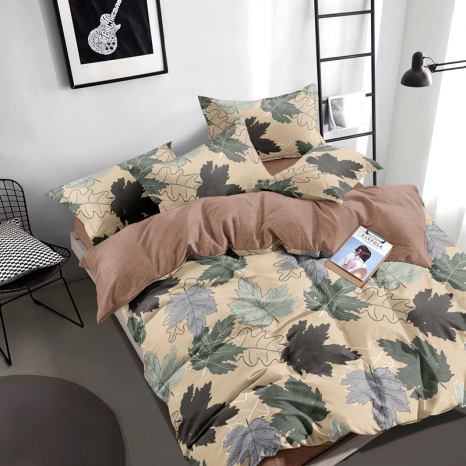 Полуторний набір постільної білизни 150*220 із Сатину №44329AB Черешенка™