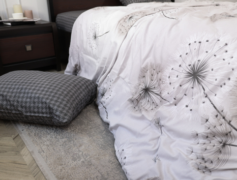 Семейный набор хлопкового постельного белья из Сатина №44336AB Черешенка™