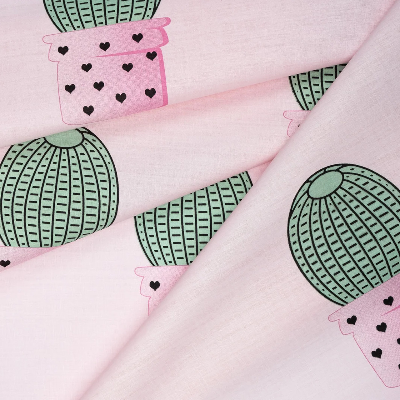 Ткань для постельного белья Бязь "Gold" Lux "Цветочный горшок" GL1391 (A+B) - (50м+50м)