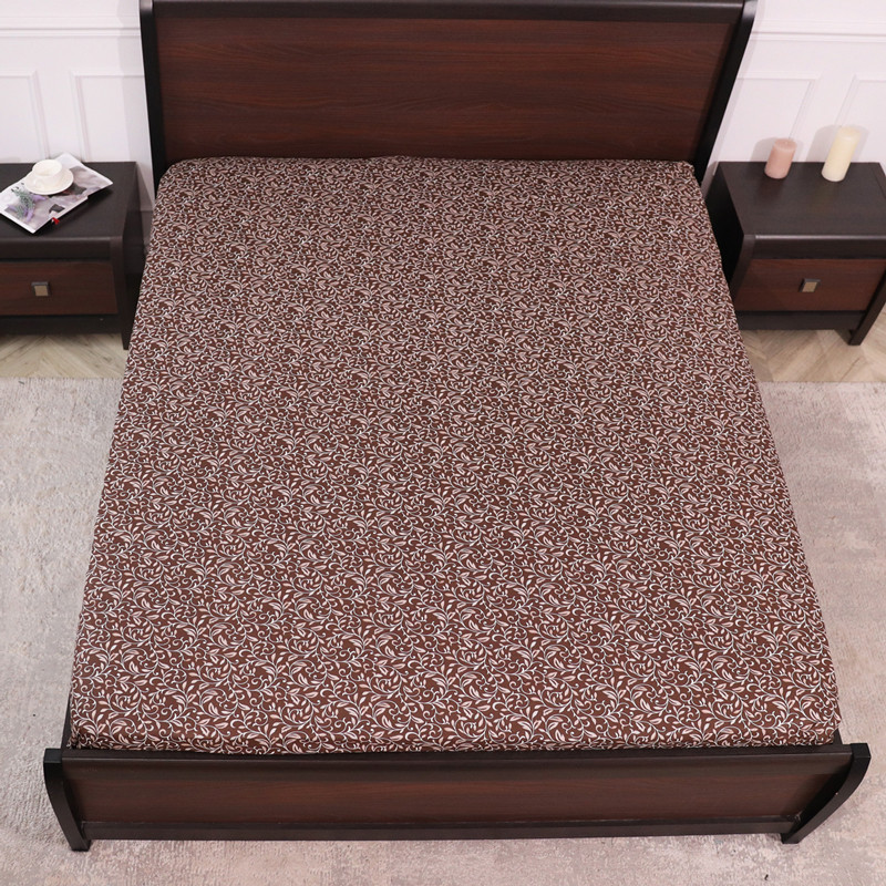 Простынь на резинке (140*200*25) коричневый вензель №663010brown