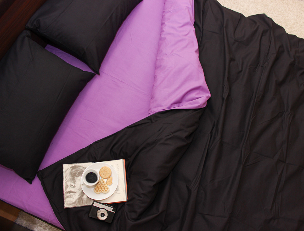 Полуторний набір однотонної постільної білизни 150*220 із Бязі "Gold" №154028AB Черешенька™