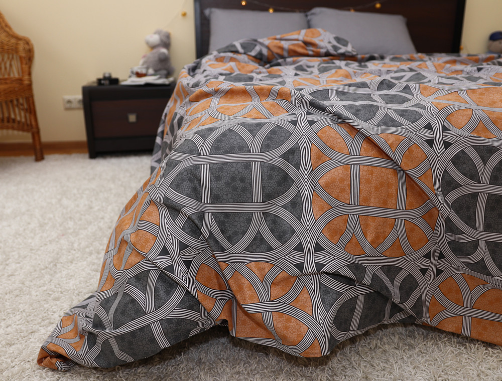 Евро макси набор постельного белья 200*220 из Сатина №030AB Черешенка™