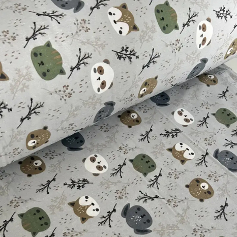 Тканина для постільної білизни Фланель (байка) дитяча FLB1070grey (25м)