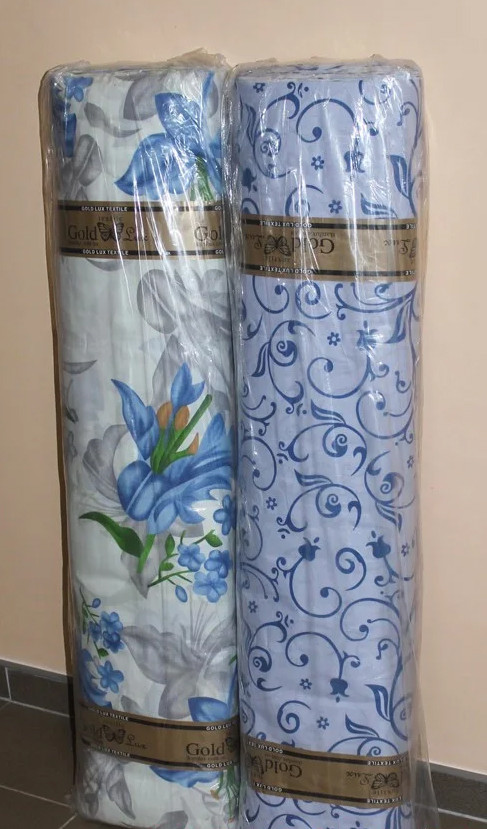 Ткань для постельного белья Бязь "Gold" Lux "Голубые лилии" GL4091 (A+B) - (50м+50м)