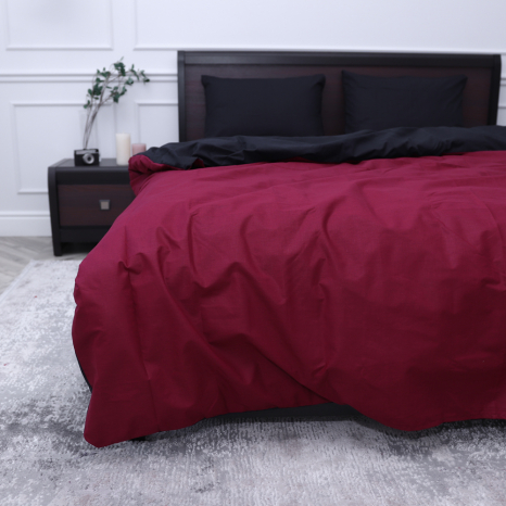 Полуторний набір однотонної постільної білизни 150*220 із Бязі "Gold" №151564AB Черешенка™