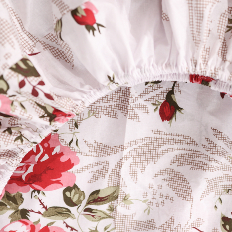 Простирадло на резинці (120*200*25) біла з абстрактним принтом  №667068