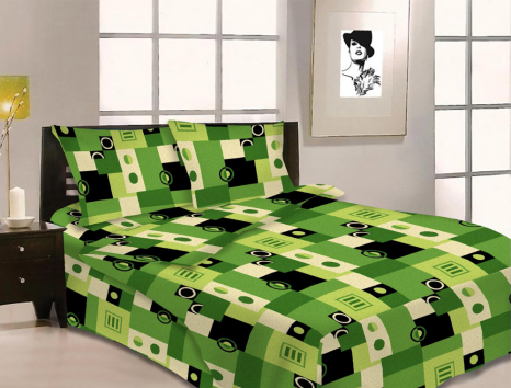 Тканина для постільної білизни Бязь "Gold" Lux "Зелений комплекс" GL3858