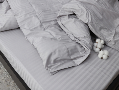 Двоспальний набір постільної білизни 180*220 зі Страйп Сатину №14-4201 Черешенка™