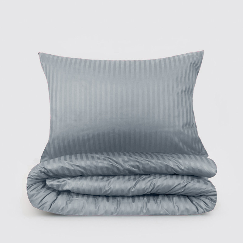 Полуторний набір постільної білизни 150*220 з Страйп Сатину №545102