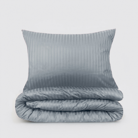 Полуторний набір постільної білизни 150*220 з Страйп Сатину №545102