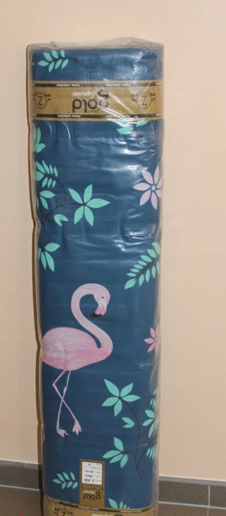 Тканина для постільної білизни Бязь "Gold" Lux "Рожеві птахи - 2" GL1135A