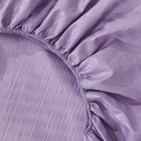 Простирадло на резинці (90*200*25) фіолетова смужка №2218