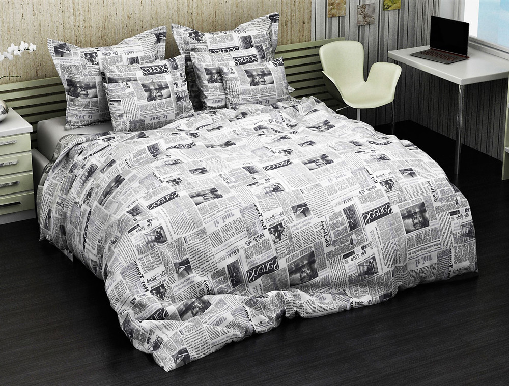 Тканина для постільної білизни Бязь "Gold" "Щотижнева газета" GLL4002
