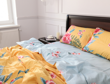 Двуспальный набор постельного белья 180*220 из Сатина №44124AB Черешенка™