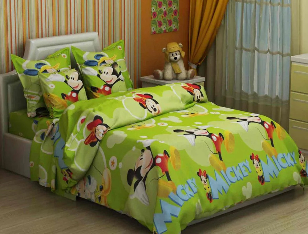 Тканина для постільної білизни Бязь "Gold" Lux дитяча GLB24056green