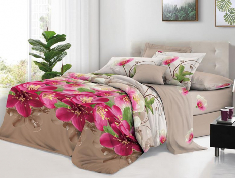 Сімейний набір постільної білизни 240*220 із полікотону №206325 Черешенька™