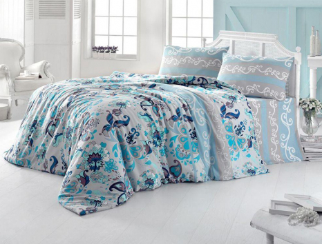 Полуторний набір постільної білизни 150*220 із Бязі "Gold" №15806AB Черешенка™