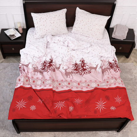 Евро макси набор постельного белья 200*220 из Бязи "Gold" №157973red Черешенка™