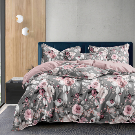 Двоспальний набір постільної білизни 180*220 із Сатину №44339AB Черешенка™