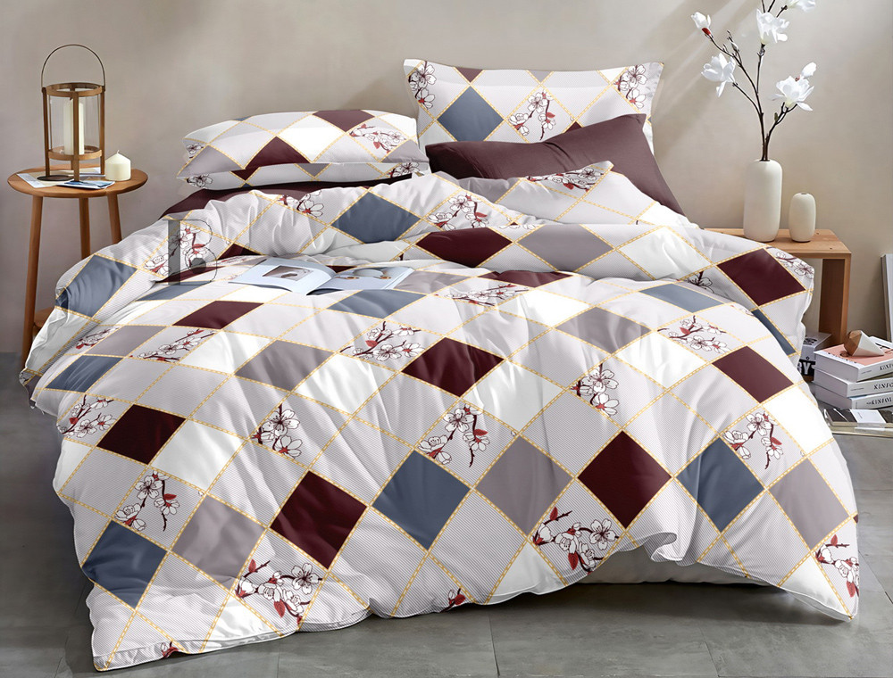 Двоспальний набір постільної білизни 180*220 із Сатину №1775 Черешенка™