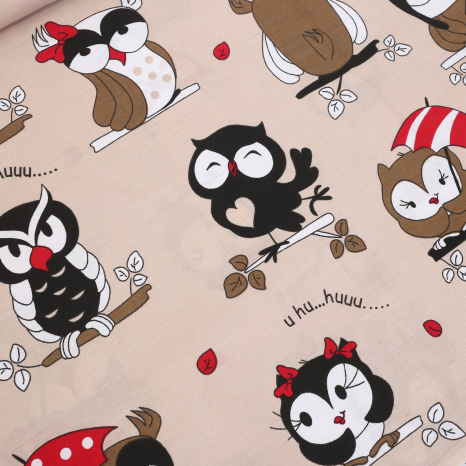 Ткань для постельного белья Бязь "Gold" Lux детская GLB0644brown