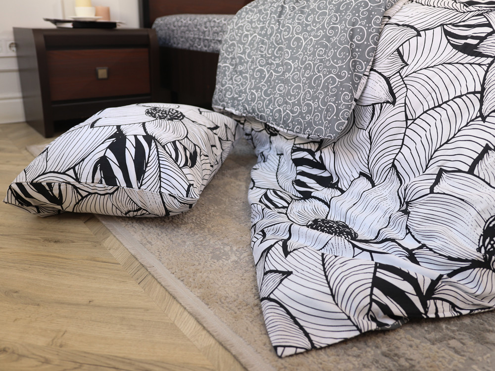 Полуторный набор постельного белья 150*220 из Сатина №22174AB Черешенка™