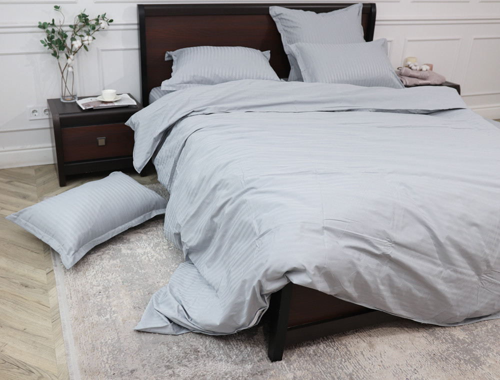 Евро макси набор постельного белья 200*230 из Страйп Сатина D-011