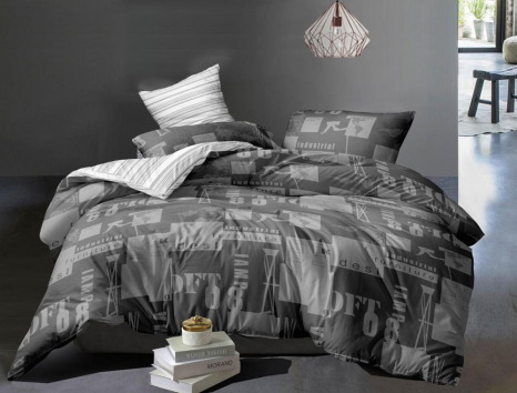 Тканина для постільної білизни Бязь "Gold" Lux "Призма сірого" GL1681 (A+B) - (50м+50м)