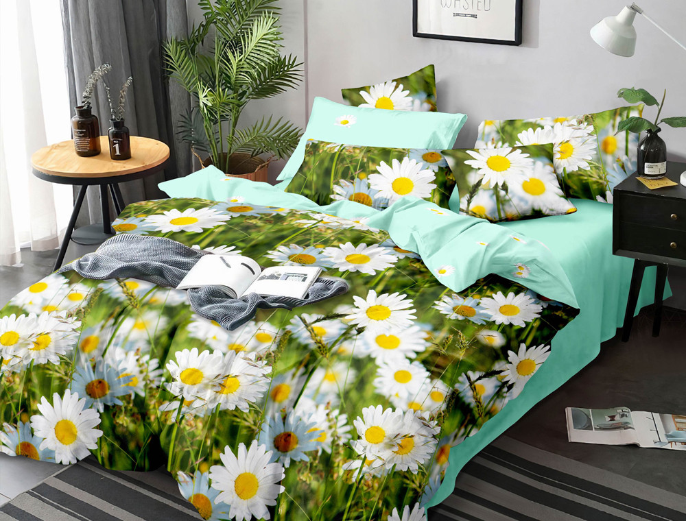 Полуторний набір постільної білизни 150*220 із Сатину №185AB Черешенка™