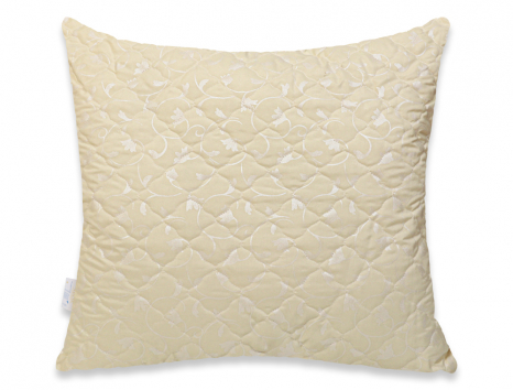 Подушка стьобана на блискавці 70*70 мікрофібра/холлофайбер (бежева)