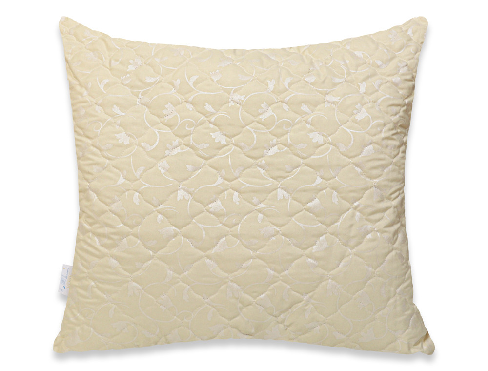 Подушка стьобана на блискавці 70*70 мікрофібра/холлофайбер (бежева)