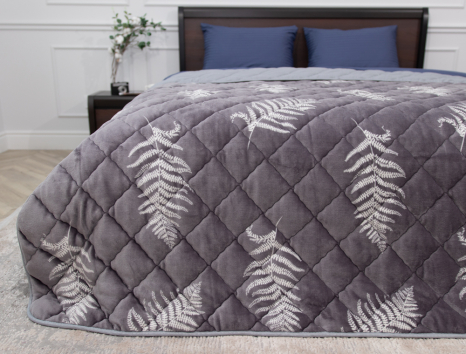 Двоспальне флісове стьобане покривало №55018