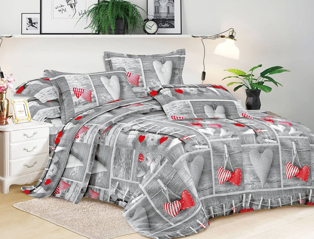 Двоспальний набір постільної білизни 180*220 із полікотону №207024 Черешенька™