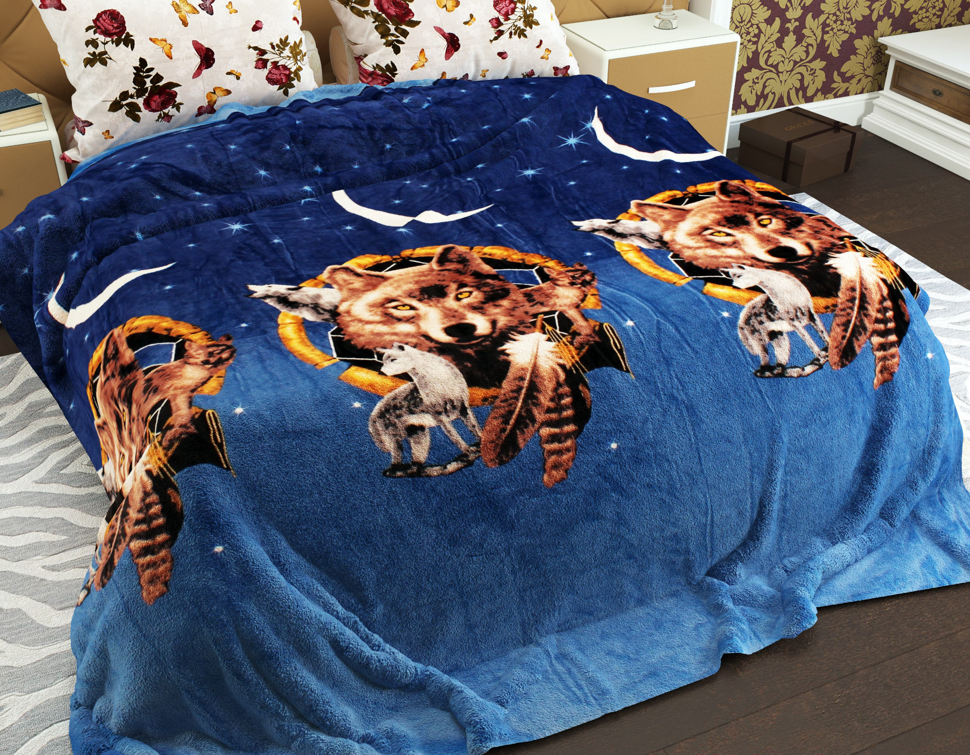 Двоспальний флісовий плед №33421