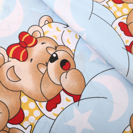 Ткань для постельного белья Бязь "Gold" Lux детская GLB0292blue