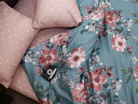 Полуторный набор постельного белья 150*220 из Сатина №862AB Черешенка™