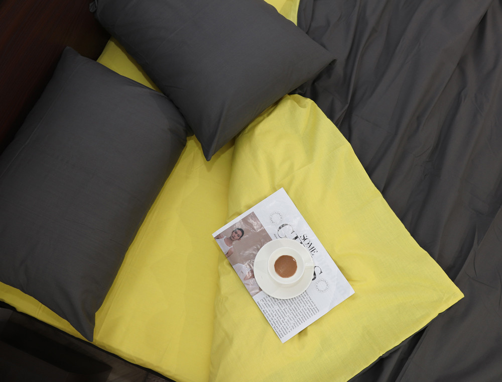 Евро макси набор однотонного постельного белья 200*220 из Бязи "Gold" №155516AB Черешенка™