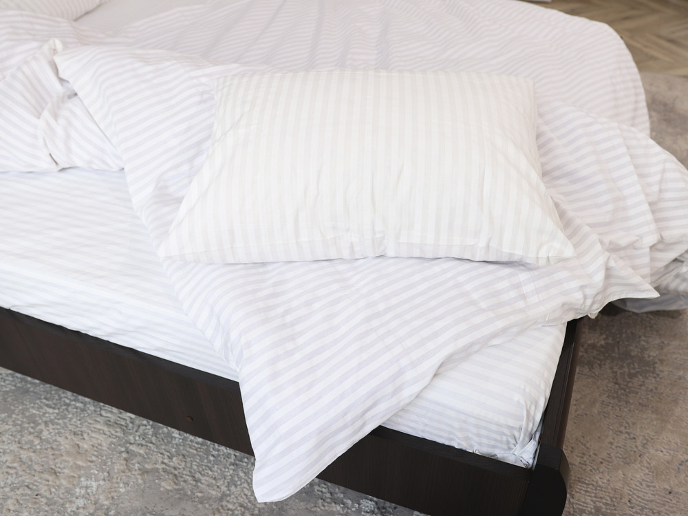 Семейный набор хлопкового постельного белья из Страйп Сатина №54321