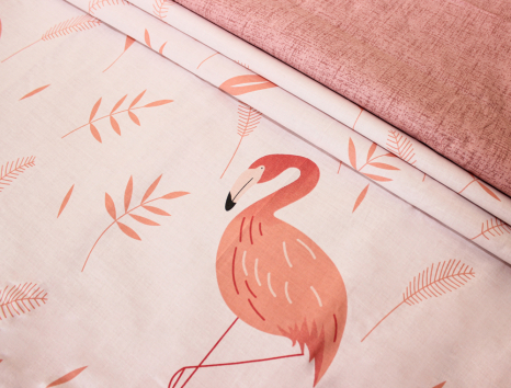 Тканина для постільної білизни Бязь "Gold" Lux "Фламінго" GL1267 (A+B) - (50м+50м)