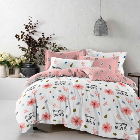 Ткань для постельного белья Бязь "Gold" Lux "Мечты о путешествии" GL1620 (A+B) - (50м+50м)