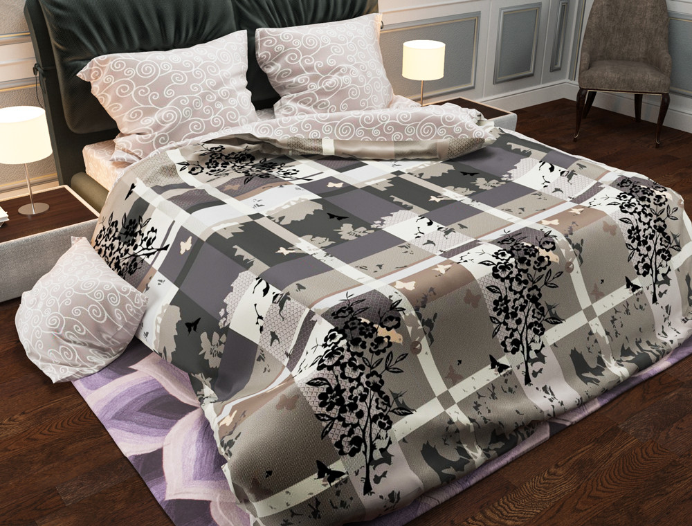 Ткань для постельного белья Бязь "Gold" Lux GL1867brown (A+B) - (50м+50м)